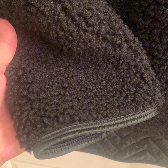 NWT Athleta Cozy Sherpa fleece Snap Sweatshirt Sweater Black XS - Picture 8 of 12
